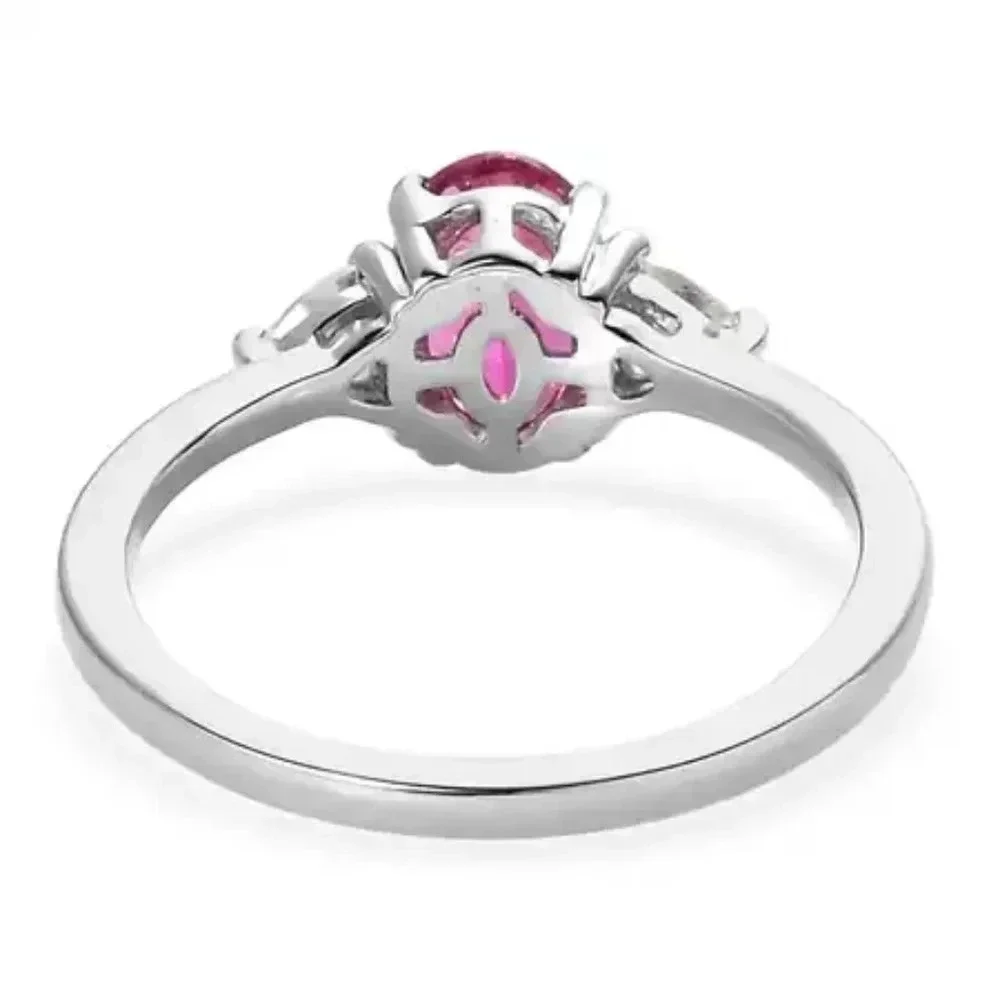 *Rare* Premium Natural Ouro Fino Rubellite & Genuine Moissanite Ring.